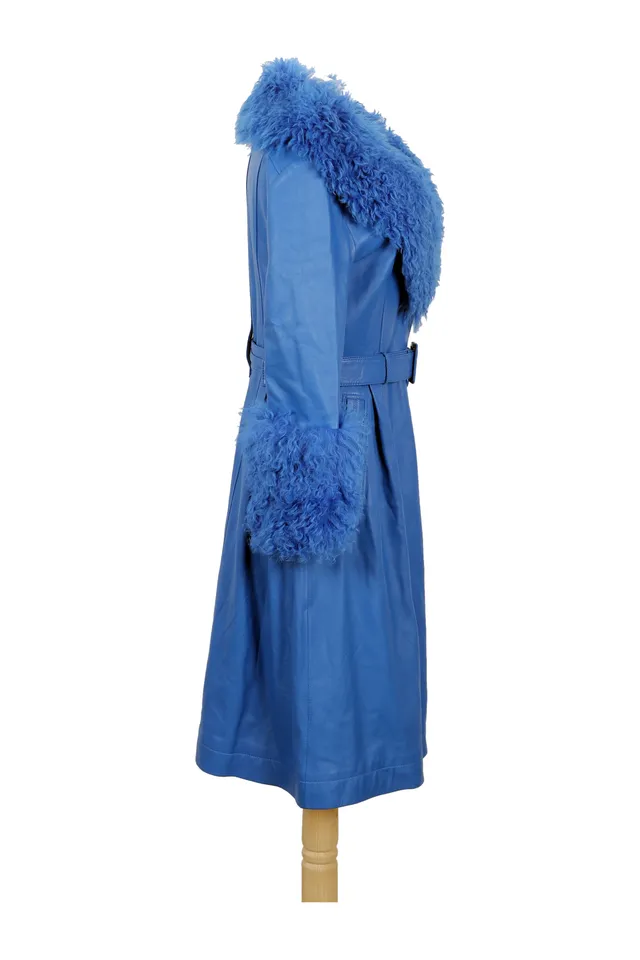 Saks Potts Blue Shearling Coat