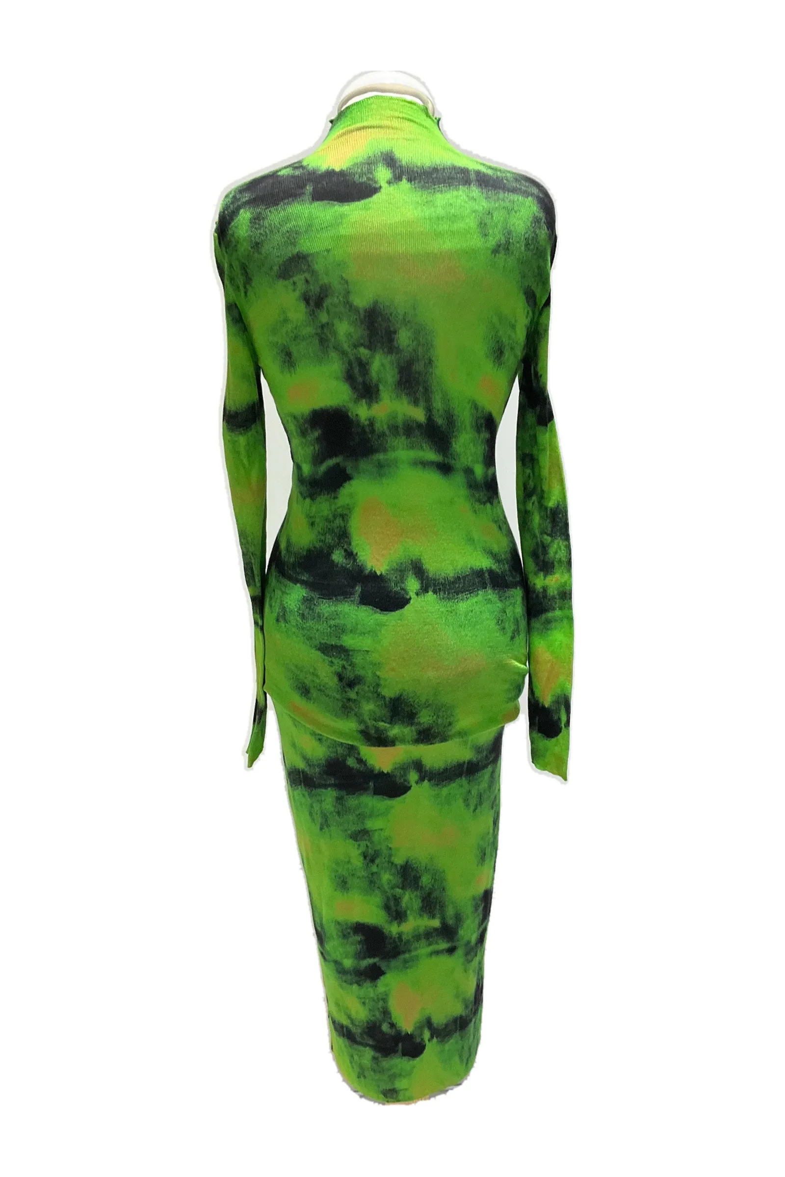 Versace Lime Green Tie-Dye Two-Piece Set
