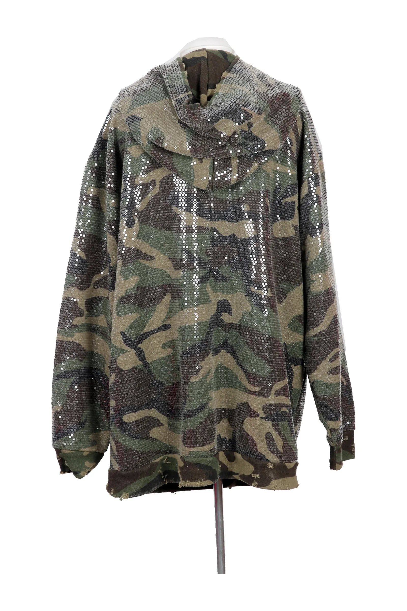 R13 Green Camouflage Sequined Hoodie