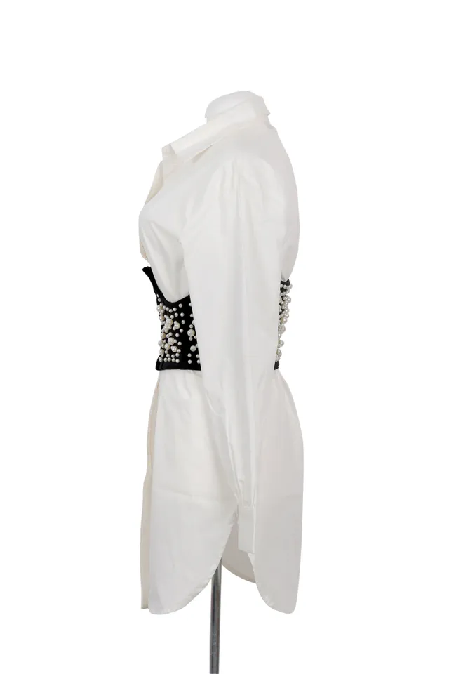Topshop White Embellished Dress