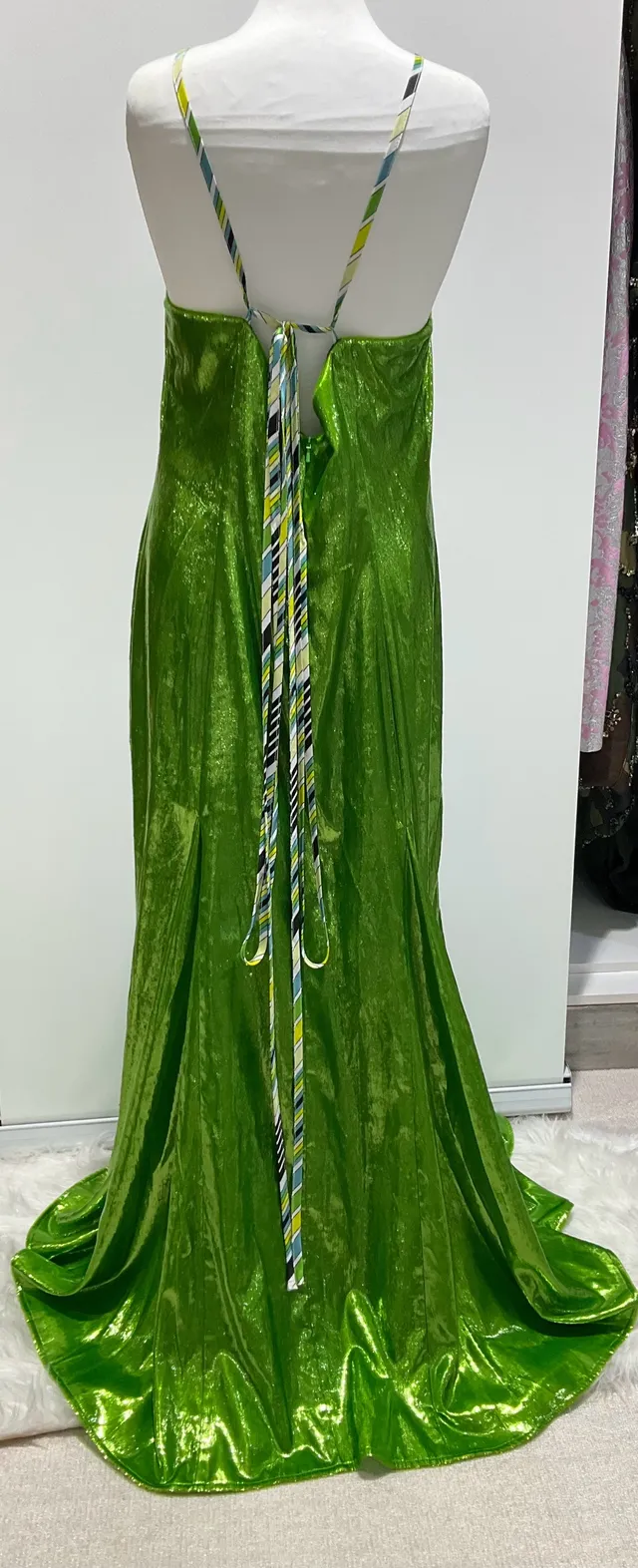 Collection 008 Lime Green Embroidered Gown