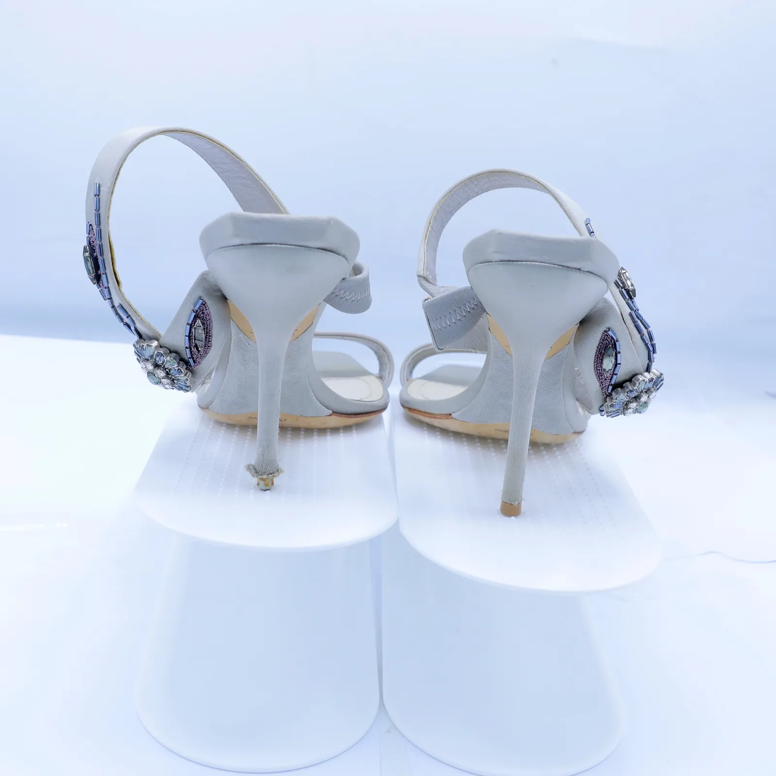 Christian Dior Grey Embellished Sandals