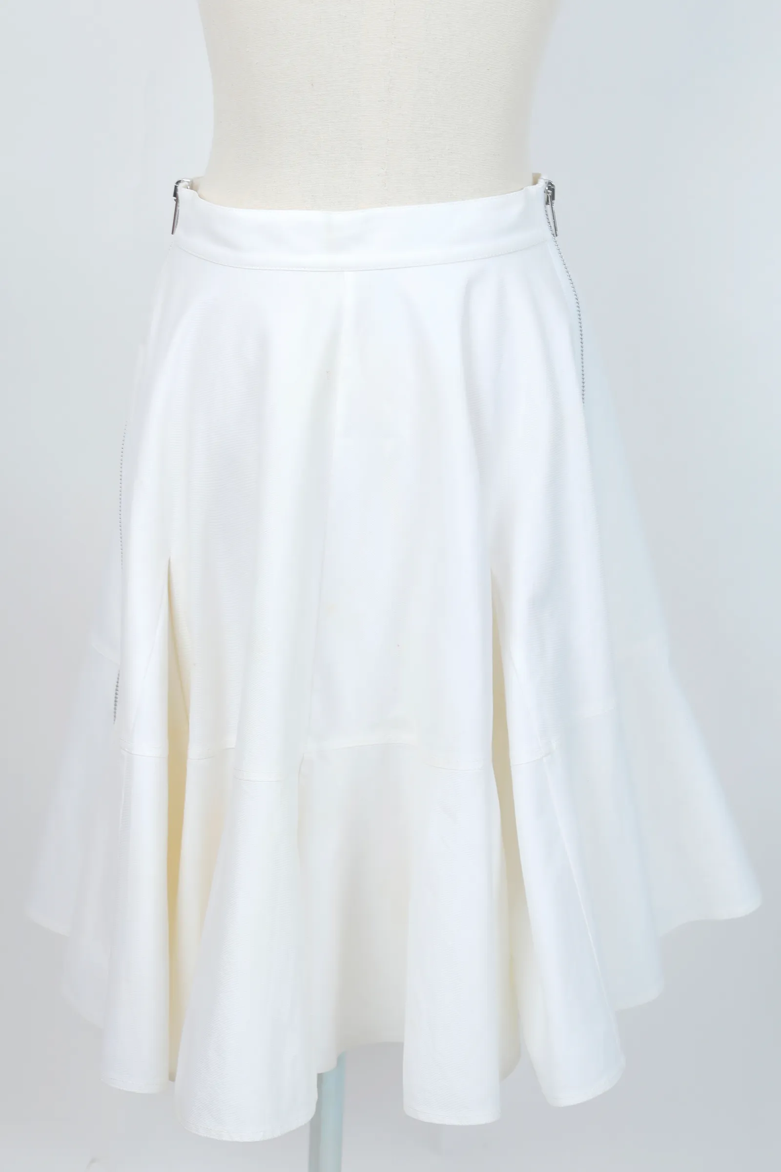 Givenchy White Leather Midi Skirt