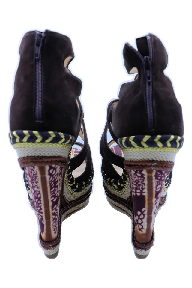 Christian Louboutin Brown Printed Espadrilles