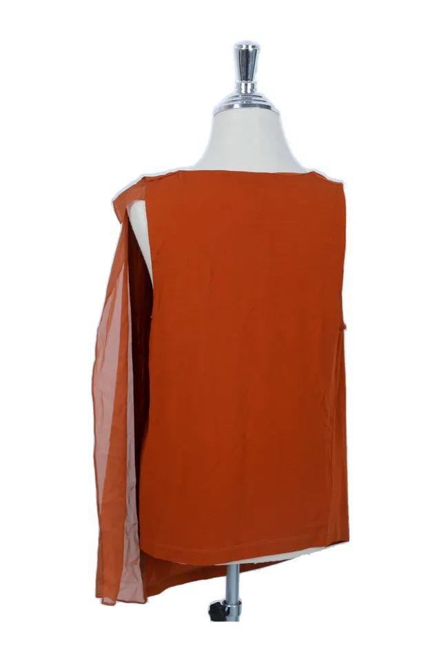Donna Karan New York Rust Silk Top