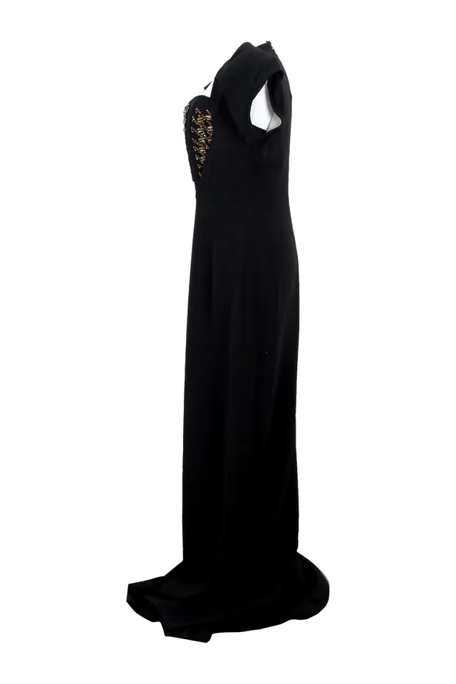 Antonio Berardi Black Embellished Maxi Dress