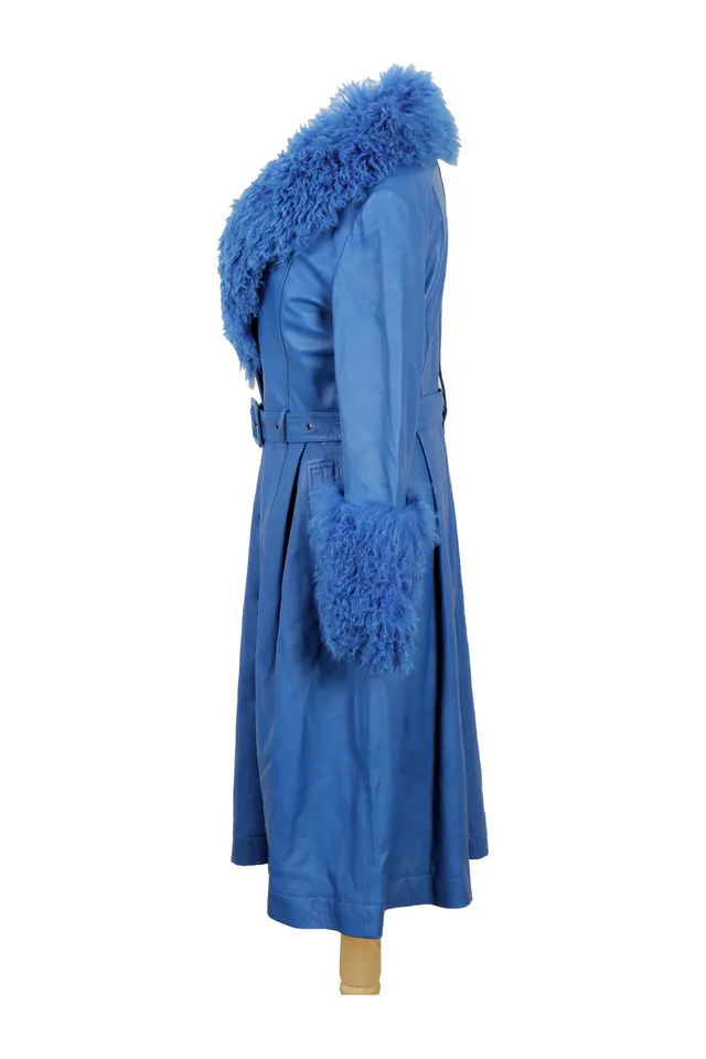 Saks Potts Blue Shearling Coat