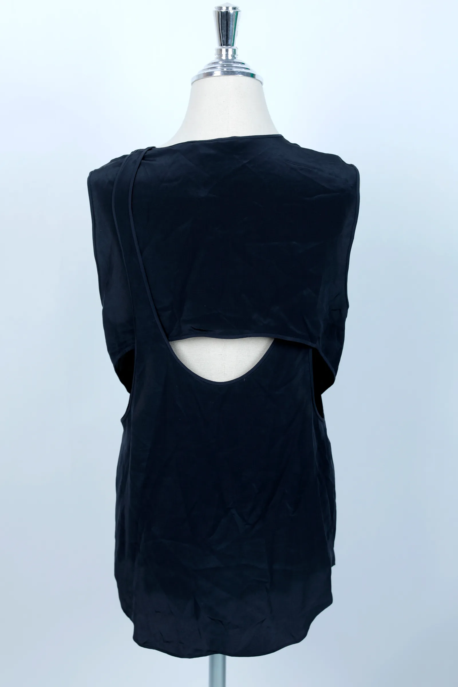 Alexander Wang Charcoal Navy Silk Top
