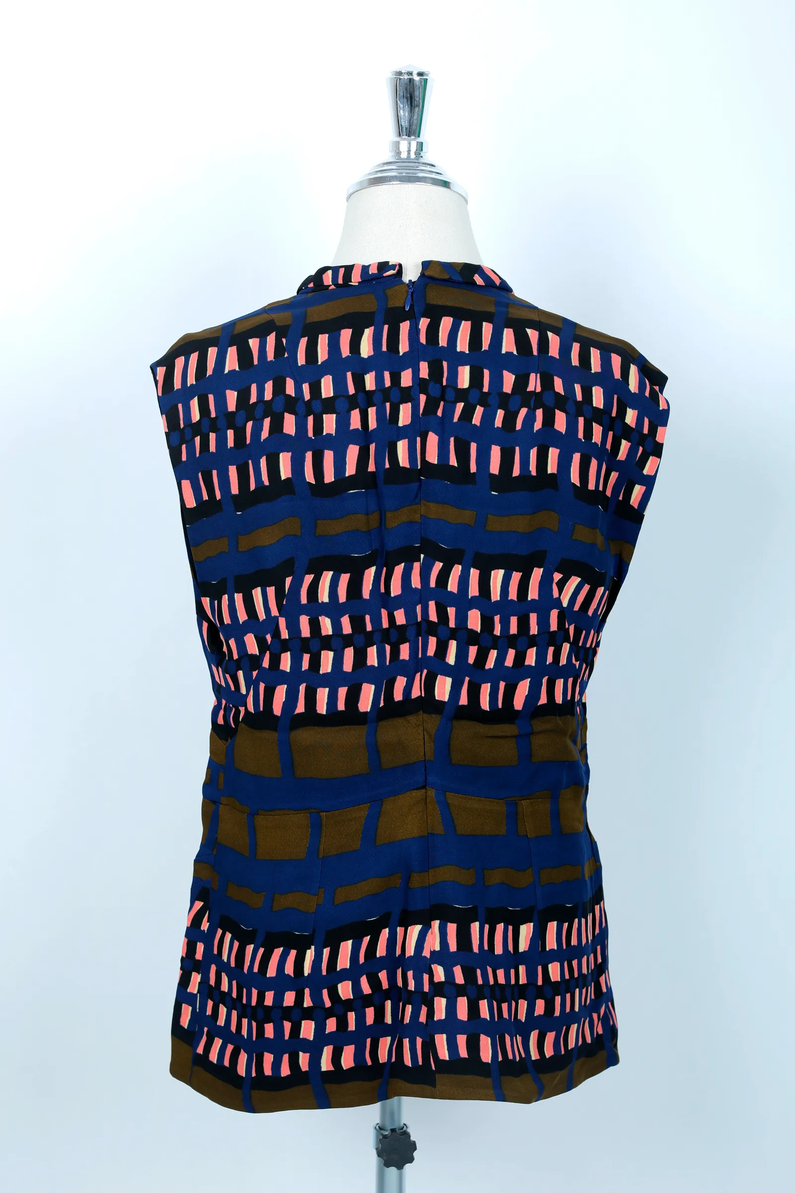 Marni Navy Abstract Print Top