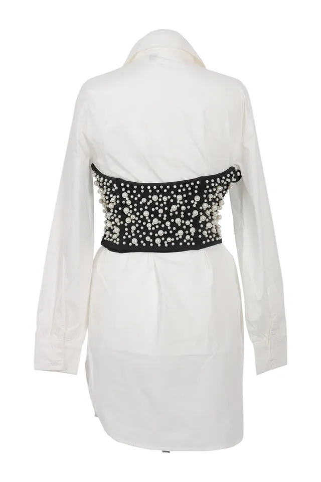 Topshop White Embellished Dress