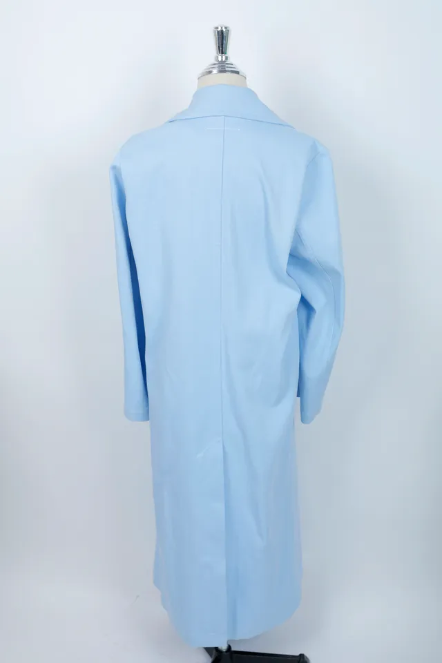 Maison Margiela Powder Blue Cotton Trench Coat