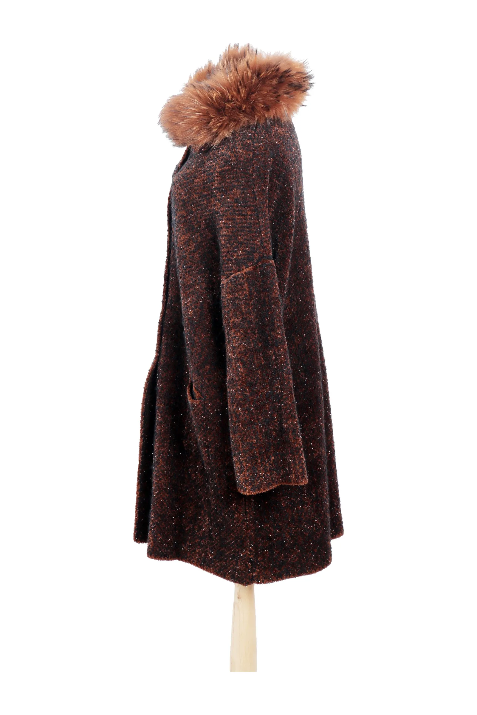D. Exterior Brown Wool Coat