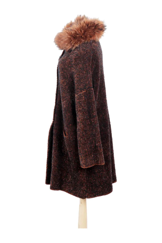 D. Exterior Brown Wool Coat