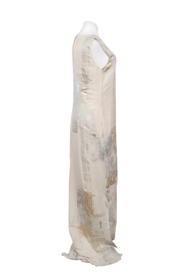 Reed Krakoff Neutral Abstract Print Maxi Dress
