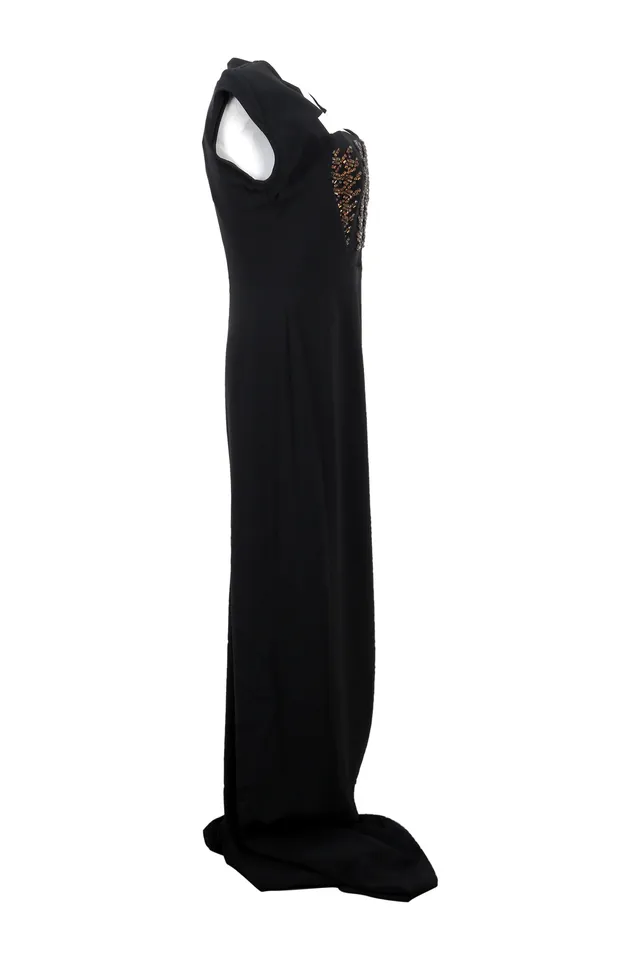 Antonio Berardi Black Embellished Maxi Dress