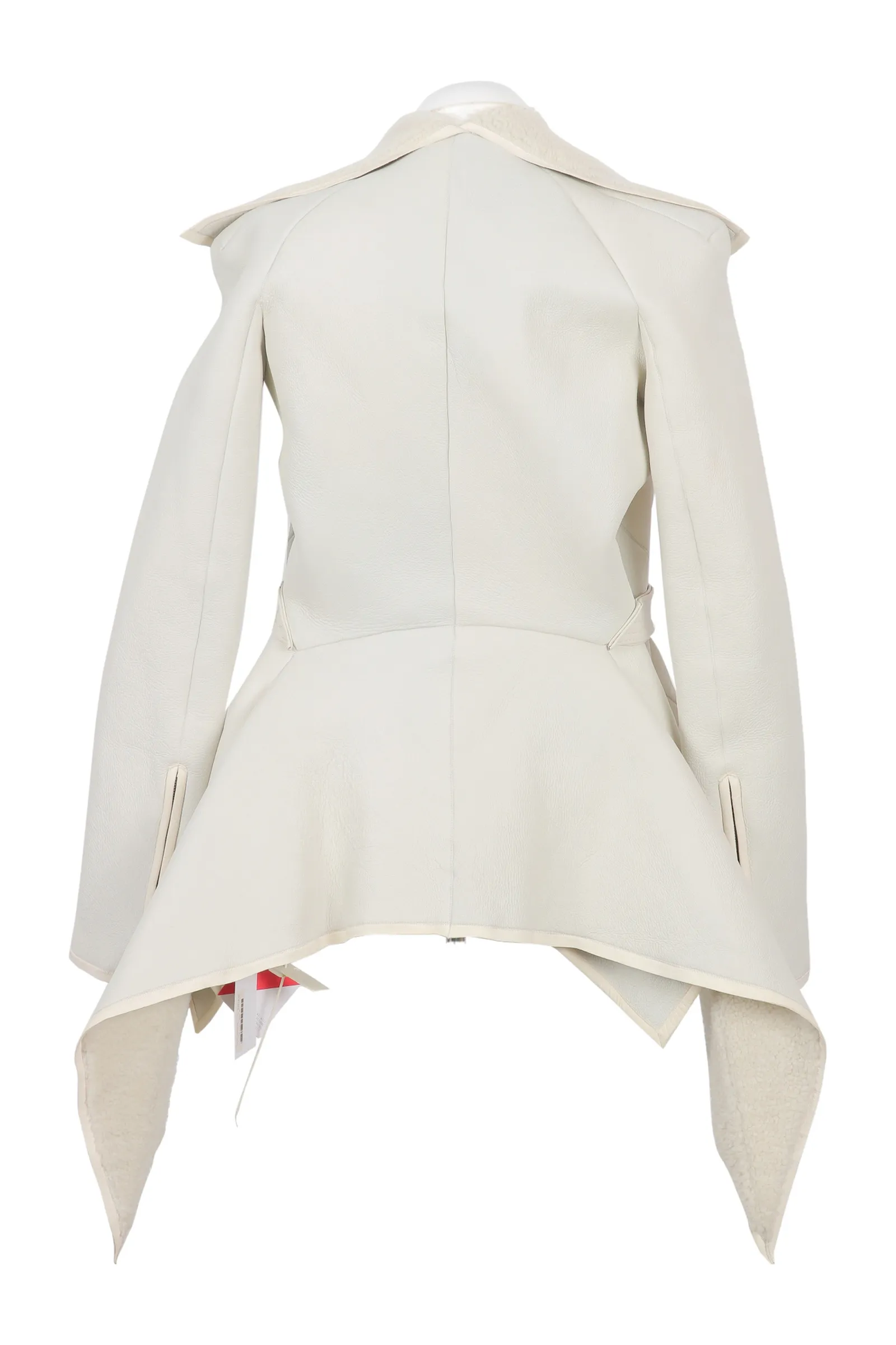 Rick Owens Ivory White Shearling Jacket
