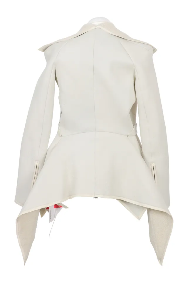 Rick Owens Ivory White Shearling Jacket