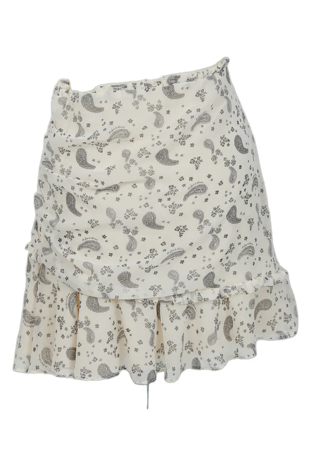 For Love & Lemons Cream Paisley Mini Skirt