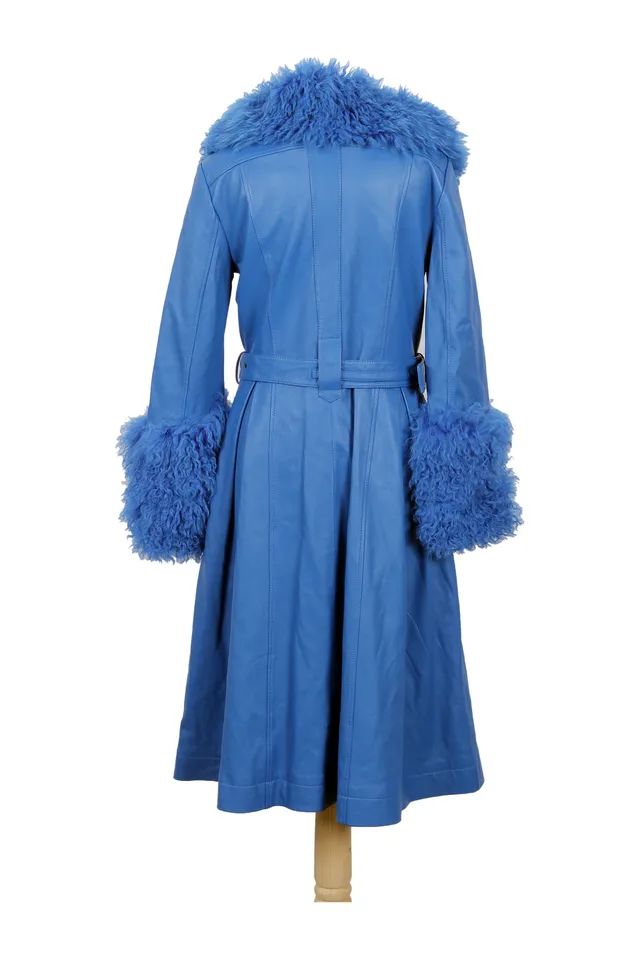 Saks Potts Blue Shearling Coat
