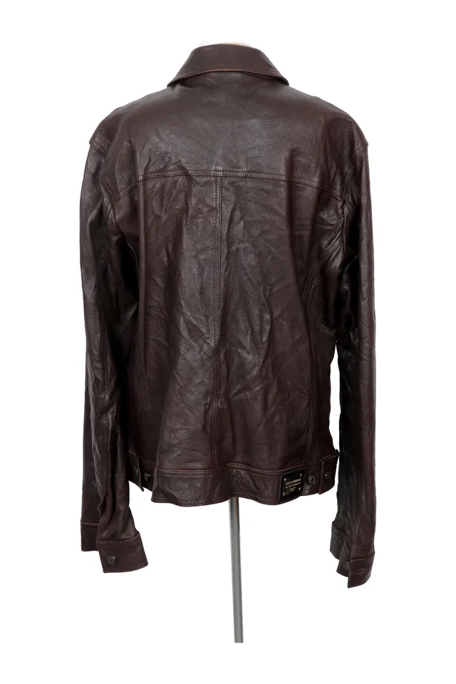 Dolce & Gabbana Brown Leather Jacket