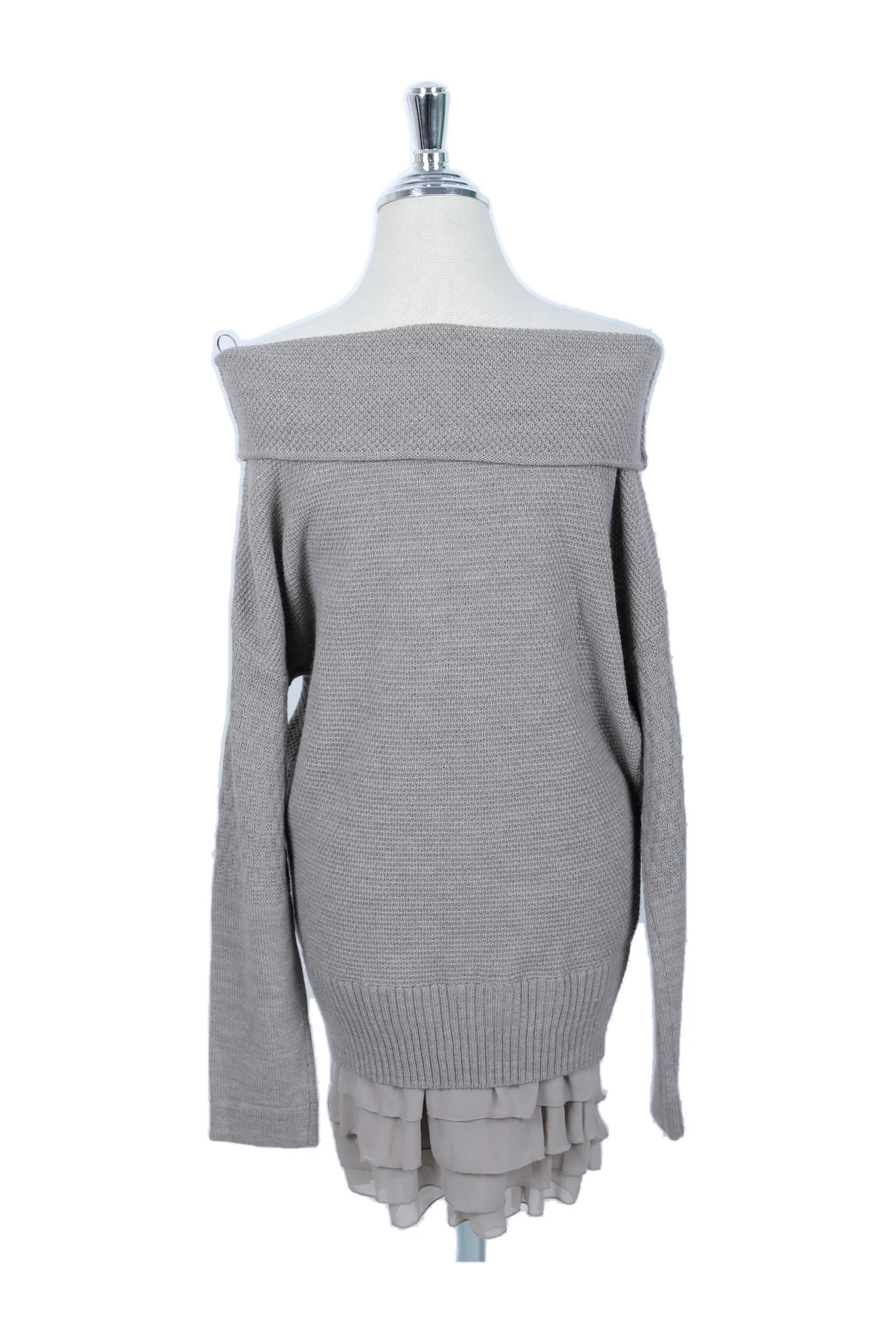 Pinko Grey Chiffon Knit Dress