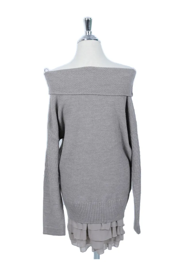 Pinko Grey Chiffon Knit Dress