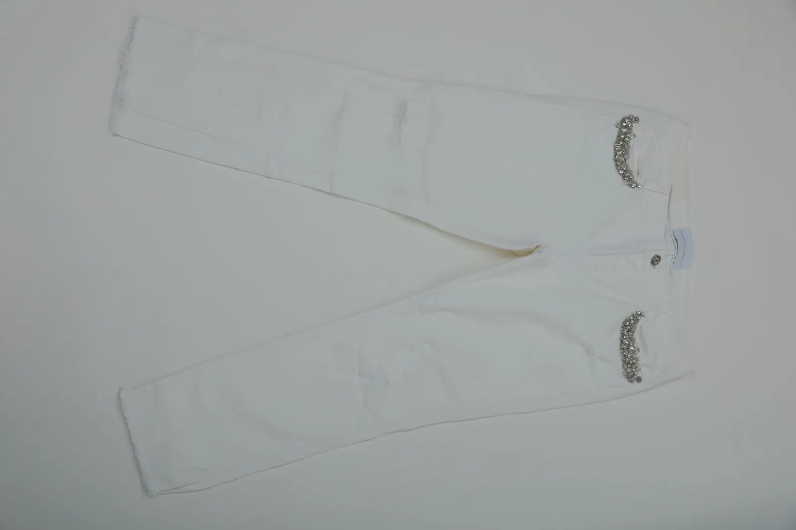 Ermanno Scervino White Embellished Jeans