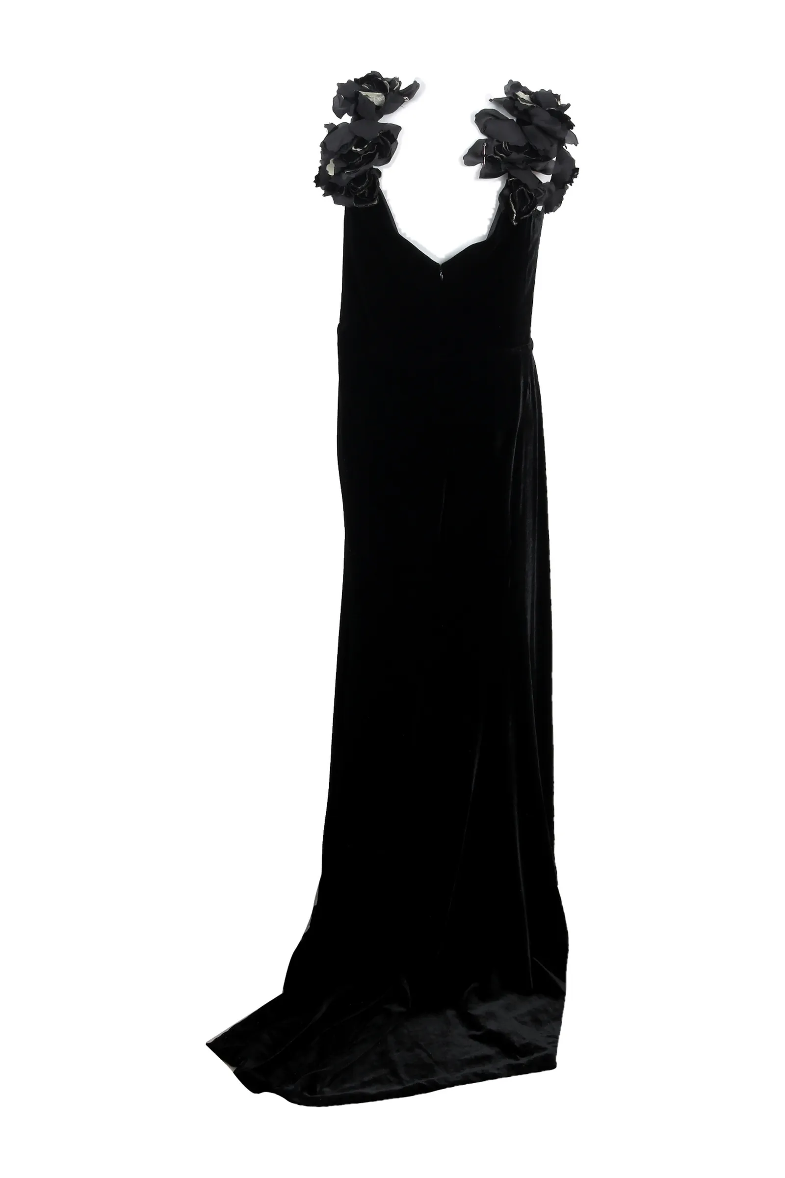 Marchesa Black Floral Gown