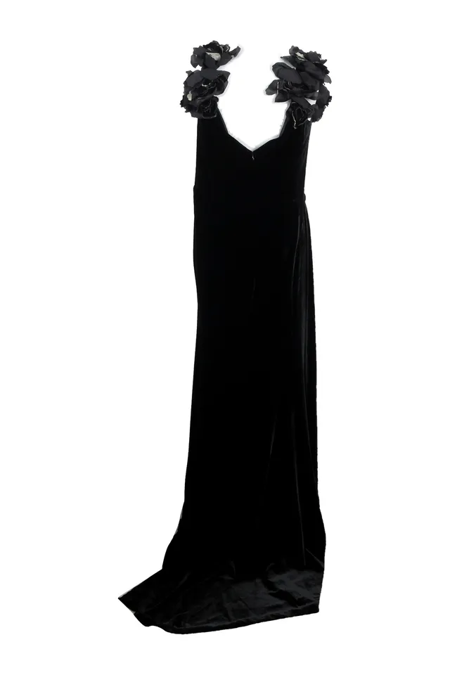 Marchesa Black Floral Gown