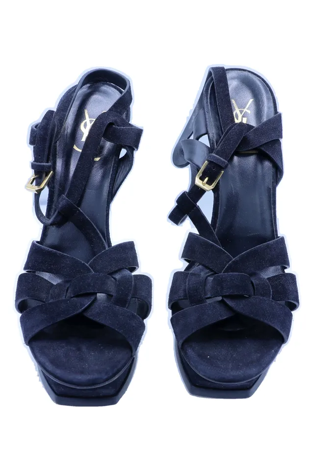 Yves Saint Laurent Black Suede Sandals