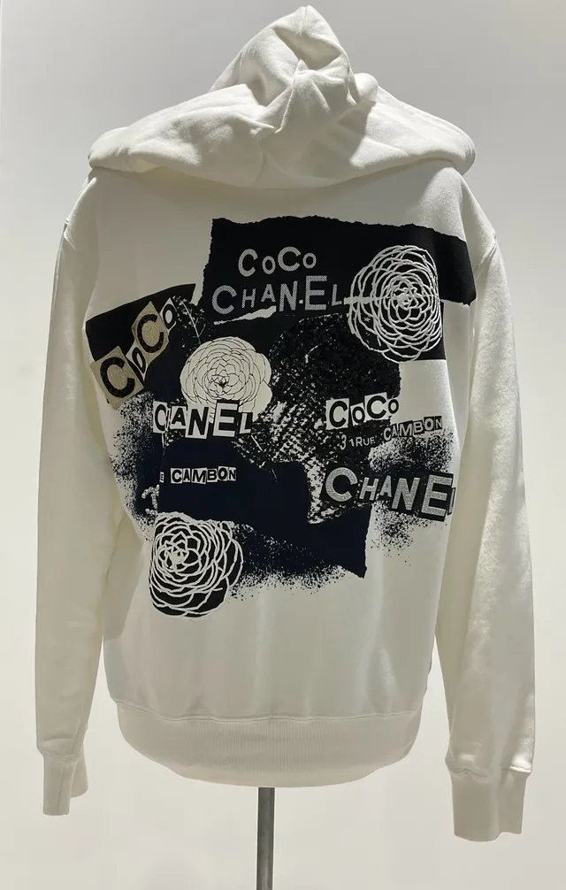 Chanel Cream Ribbed Hoodie