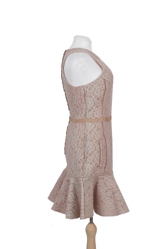 Lanvin Nude Lace Mini Dress