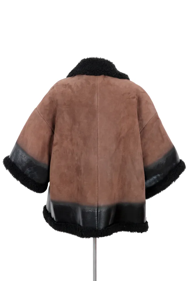 Prada Brown Shearling Fur Coat