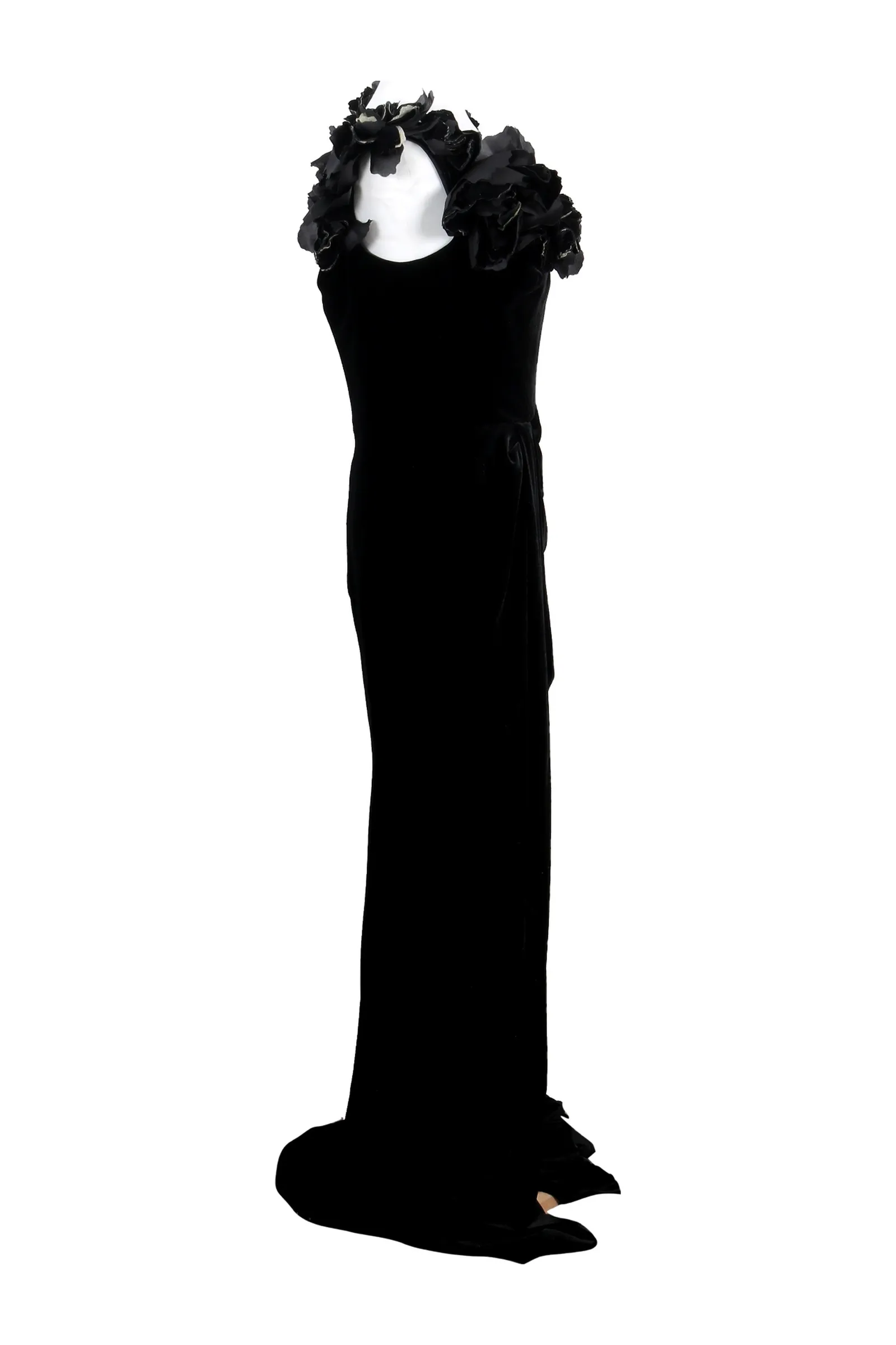 Marchesa Black Floral Gown