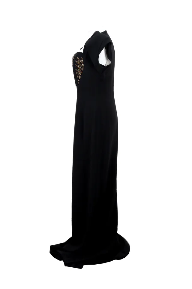 Antonio Berardi Black Embellished Maxi Dress