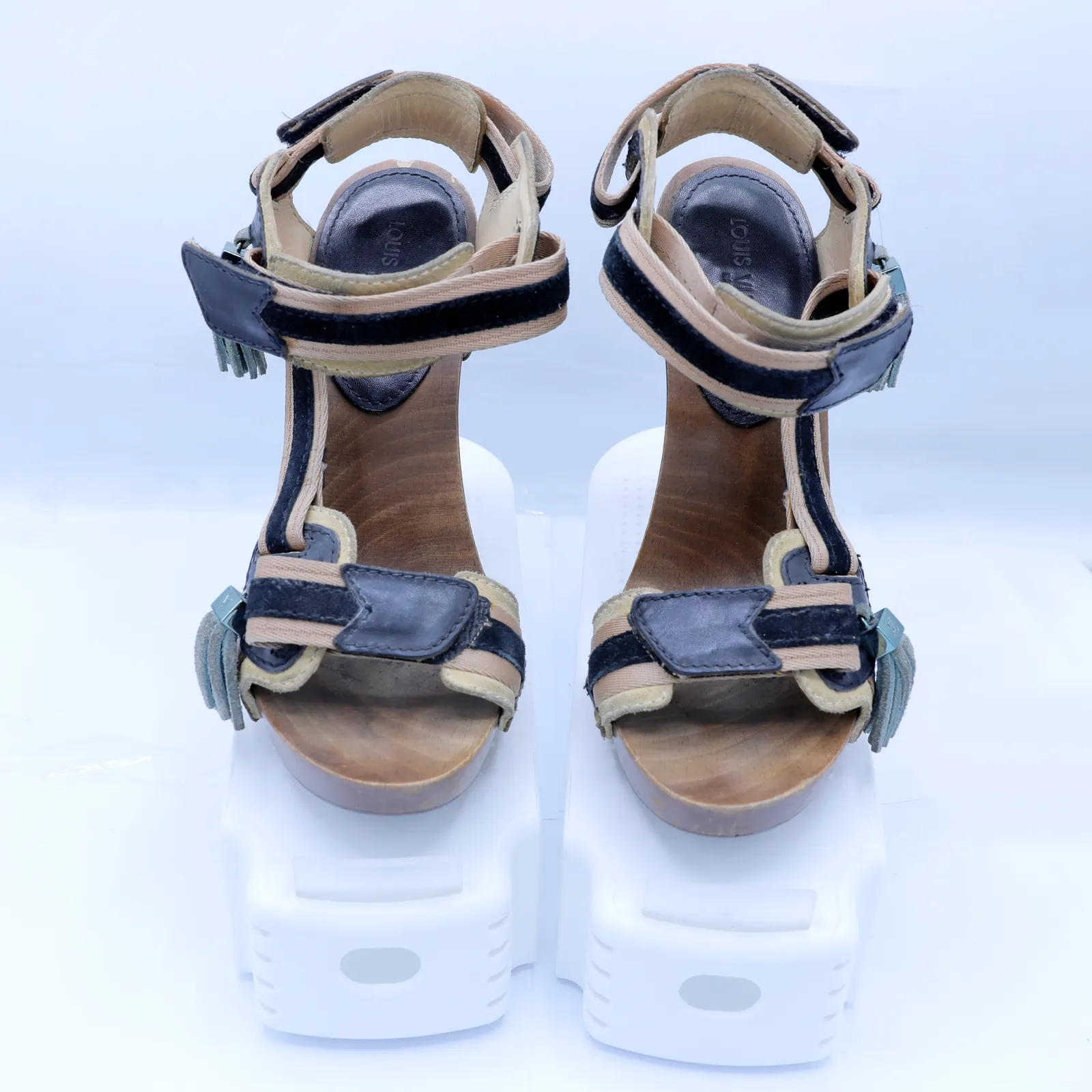 Louis Vuitton Navy Leather Sandals