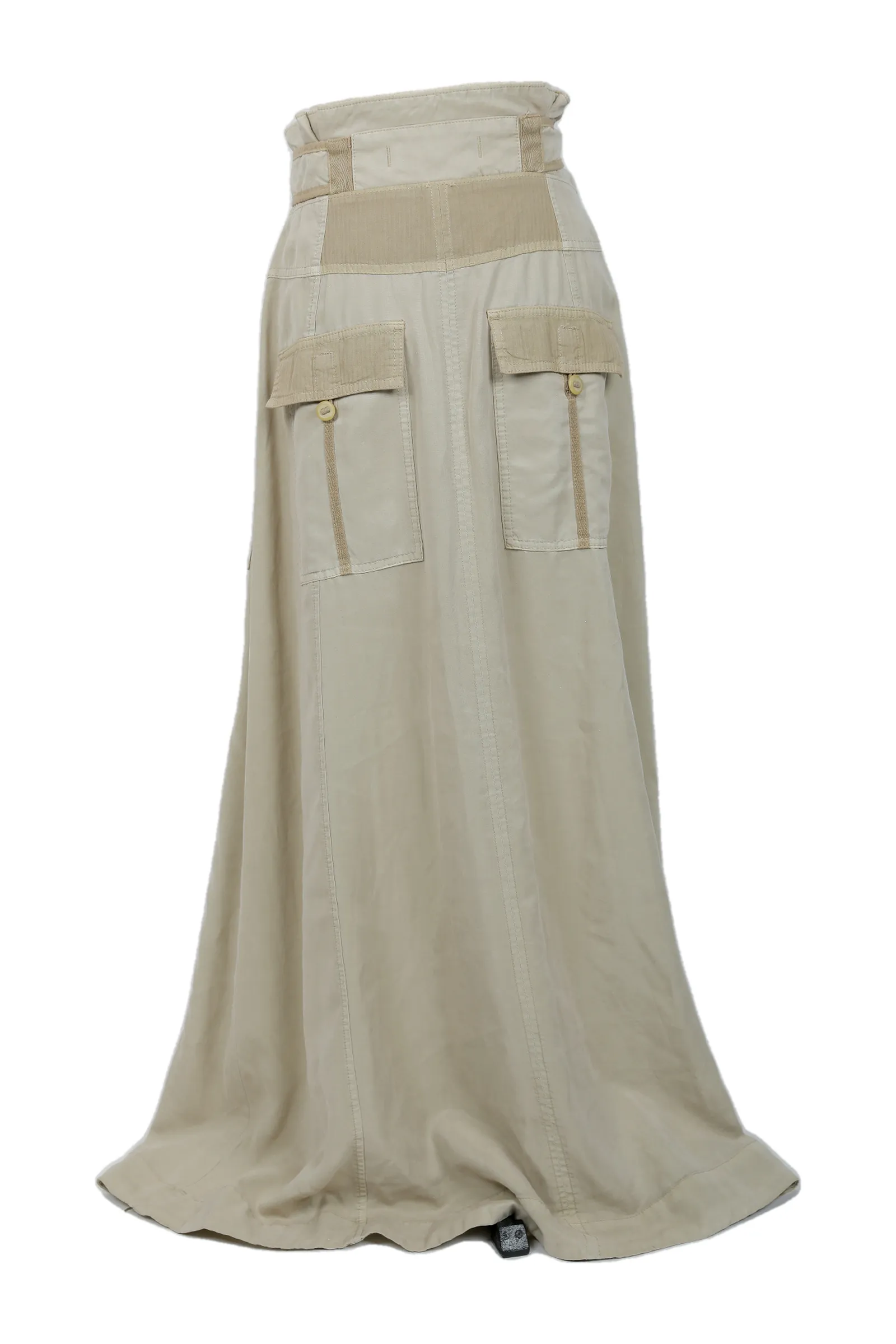 Free People Khaki Beige Cotton Maxi Skirt