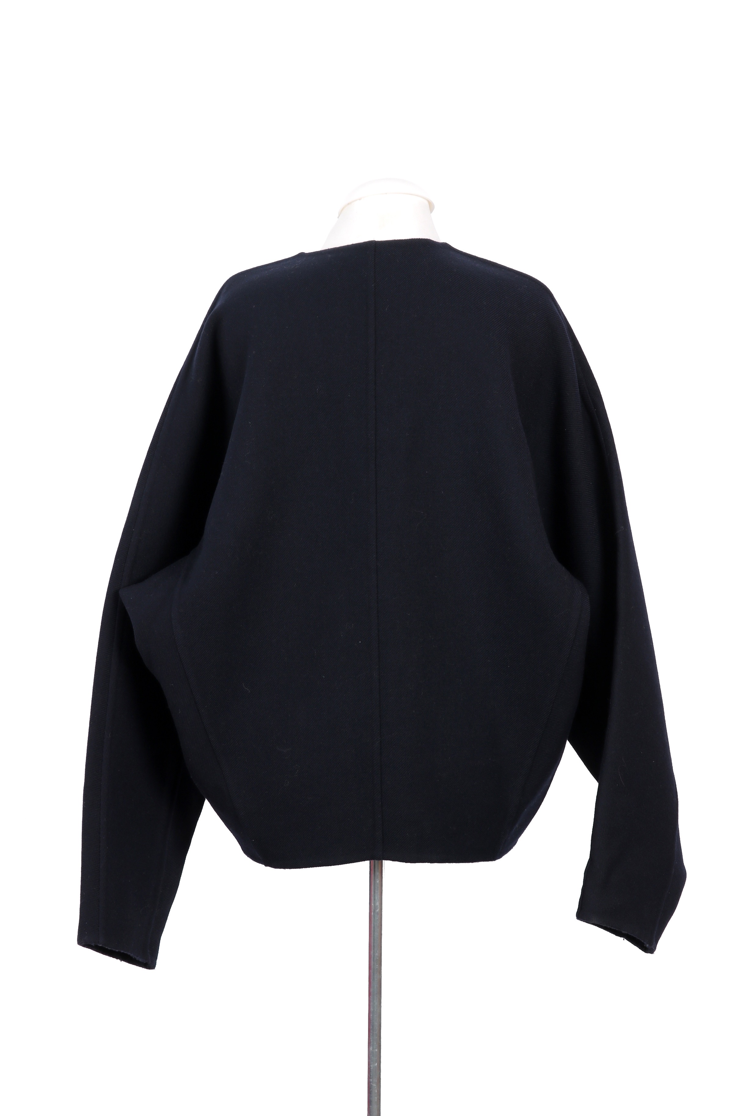CELINE by Phoebe Philo navy plunging twill wool blouse