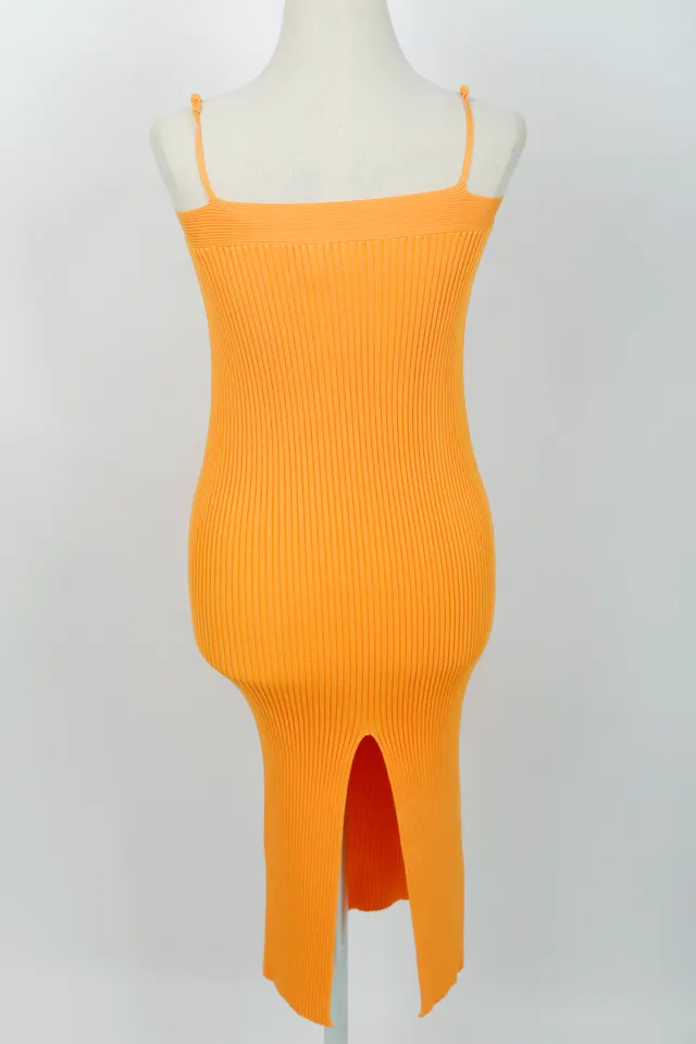 Jonathan Simkhai Saffron Yellow Ribbed Midi Dress