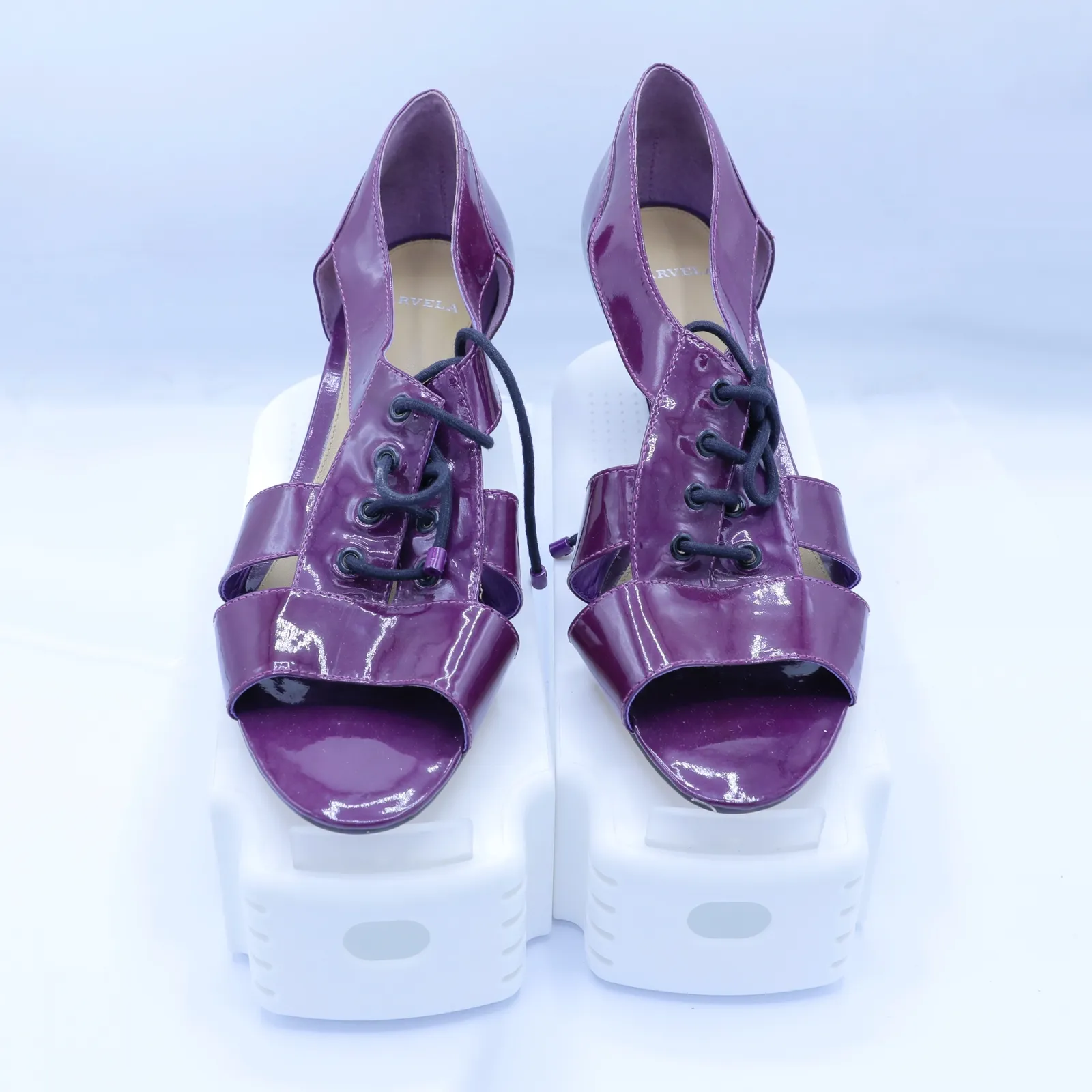 Carvela Aubergine Metallic Pumps