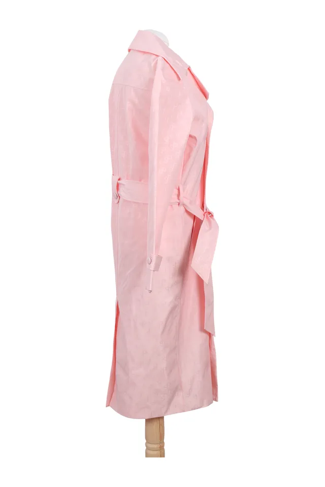Saks Potts Pink Logo Print Trench Coat