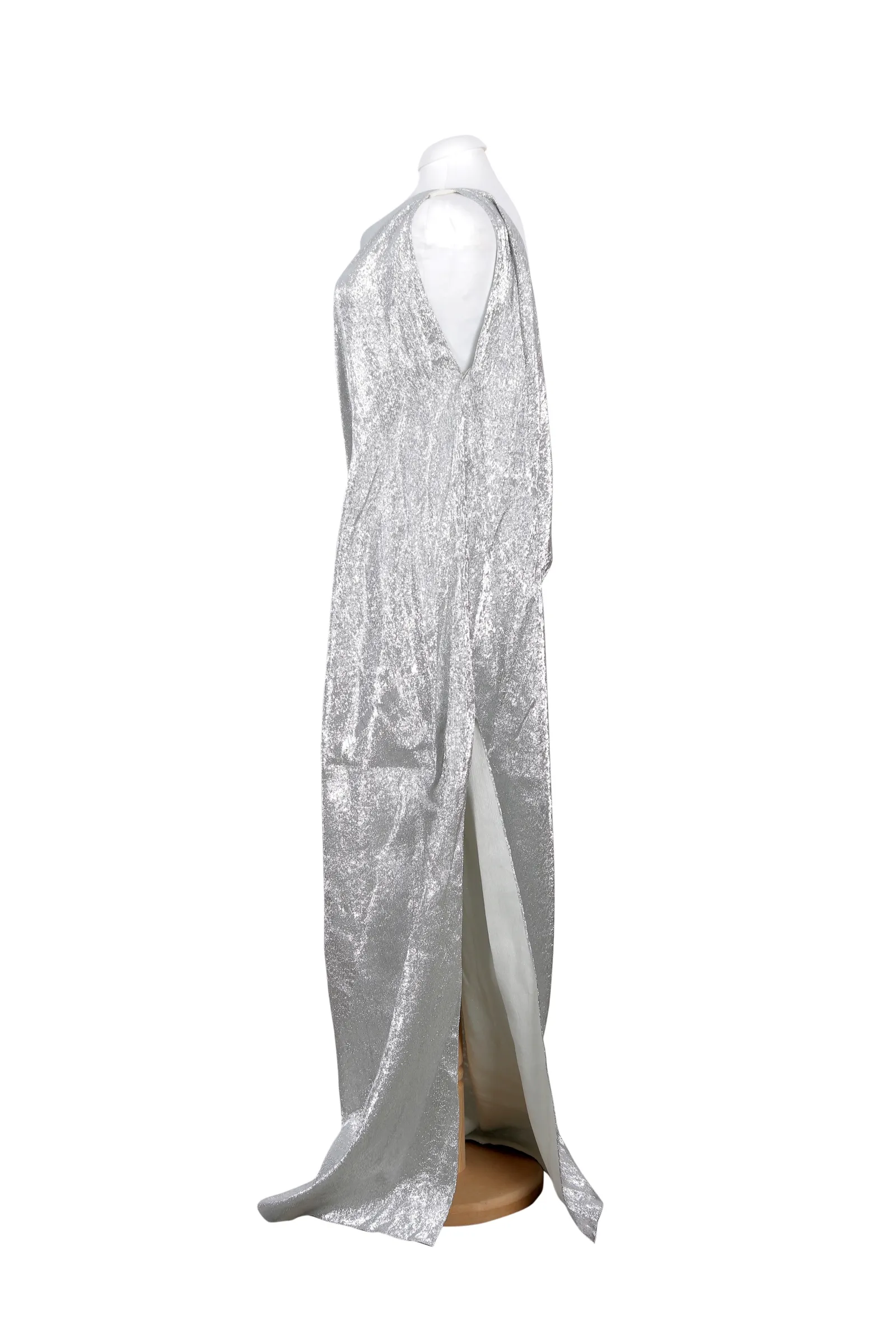 Maison Rabih Kayrouz Silver Metallic Gown
