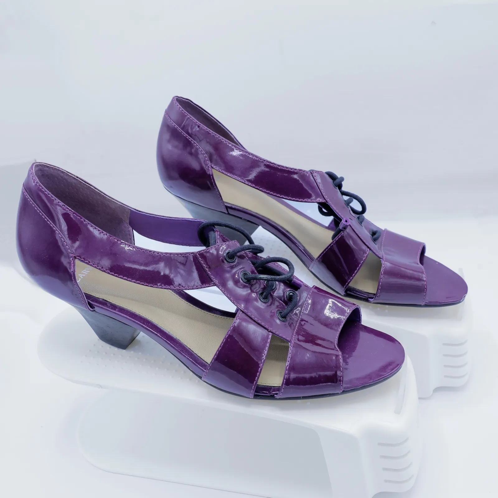 Carvela Aubergine Metallic Pumps
