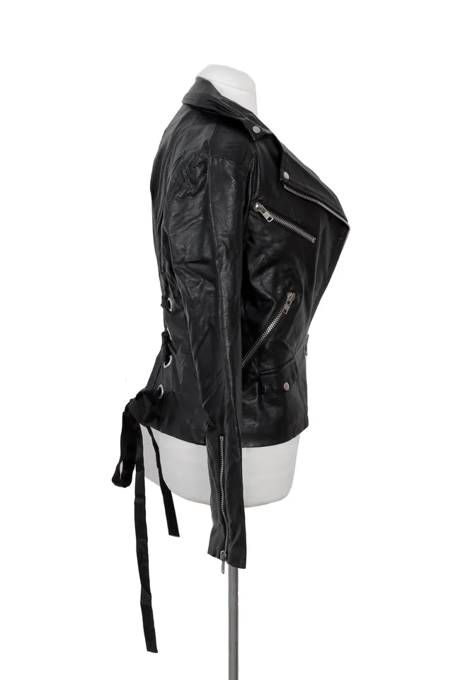 Hiney Punch Black Leather Jacket