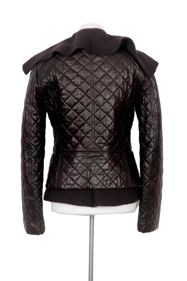 Salvatore Ferragamo Chocolate Brown Quilted Jacket