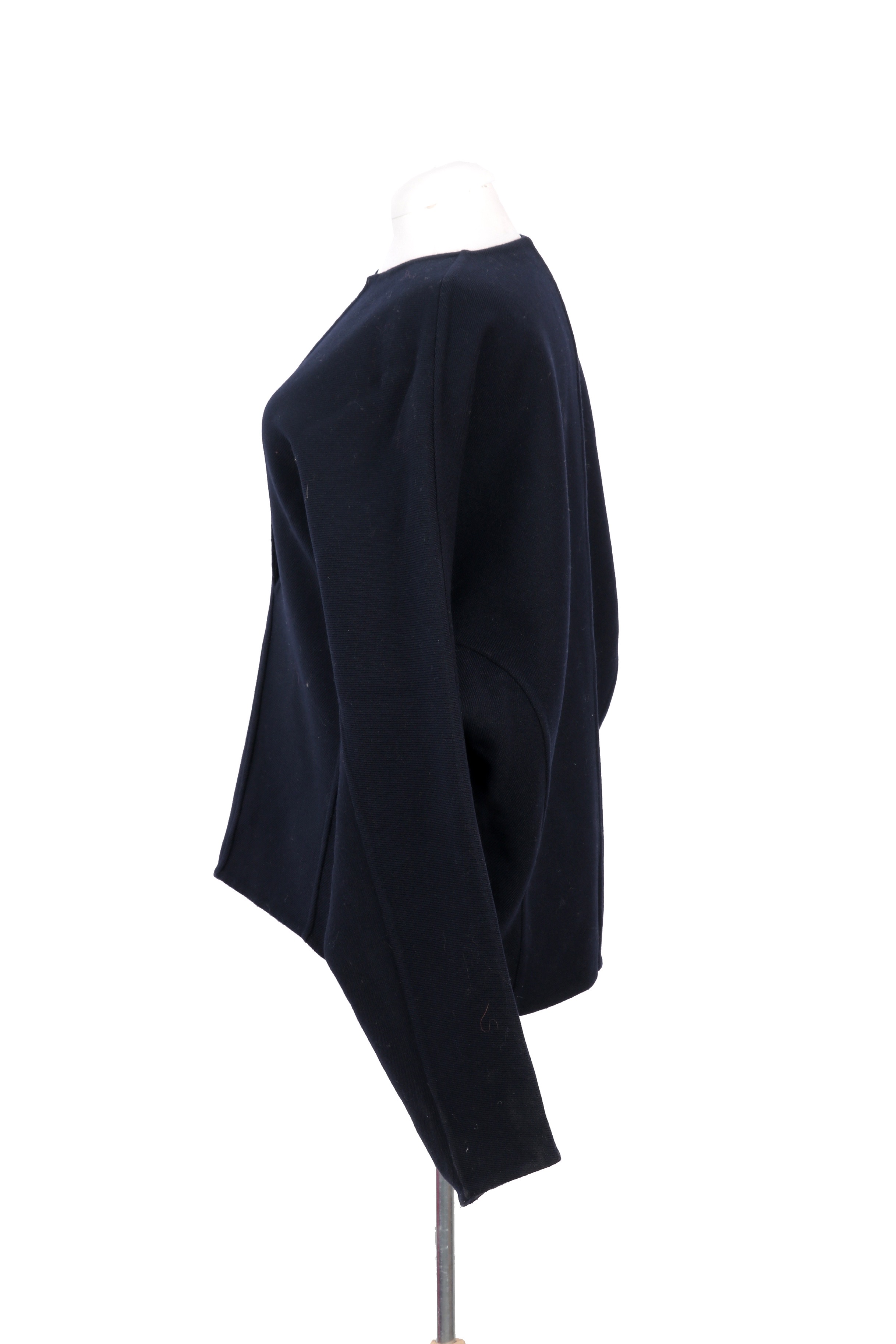 CELINE by Phoebe Philo navy plunging twill wool blouse