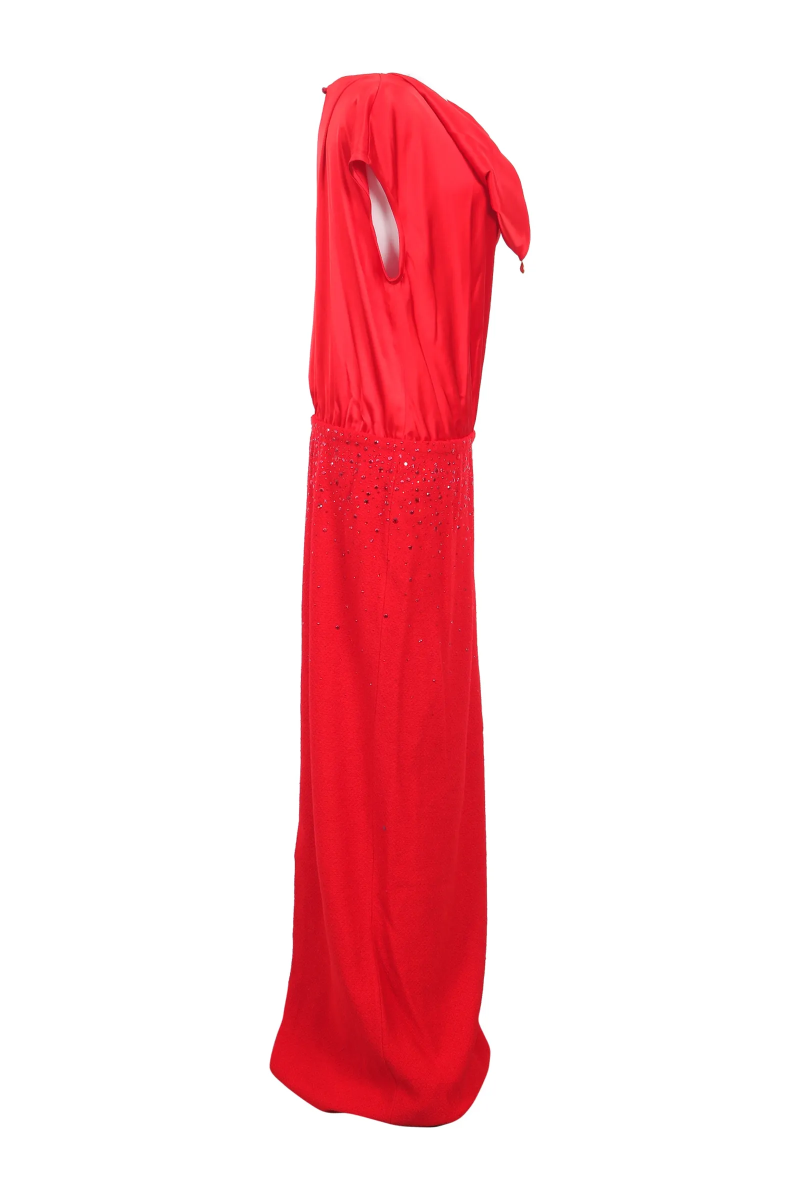 St John Red Embellished Gown