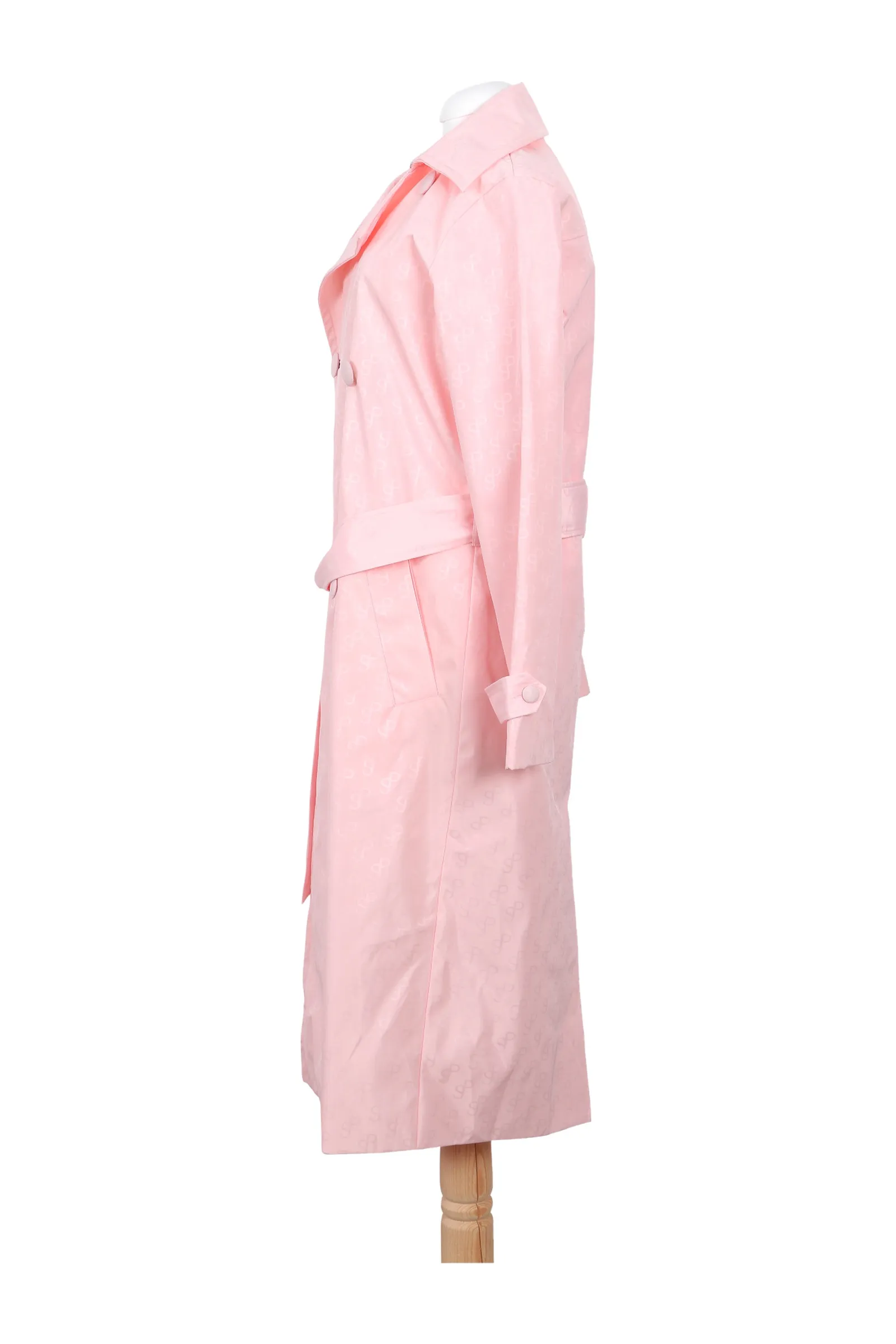 Saks Potts Pink Logo Print Trench Coat