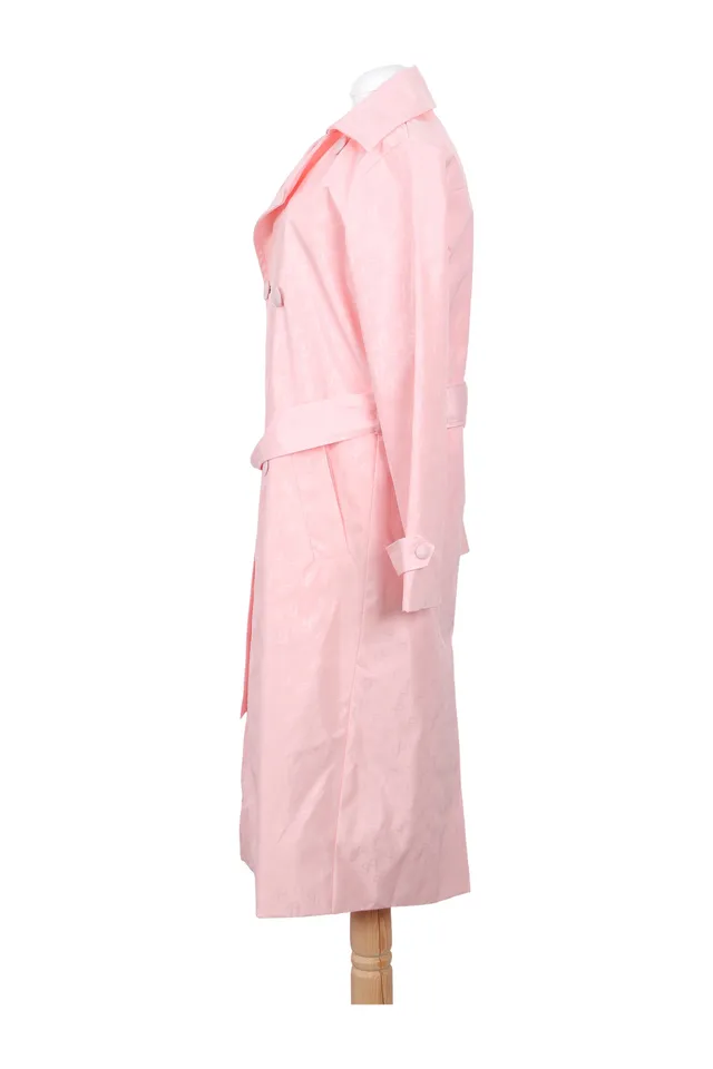 Saks Potts Pink Logo Print Trench Coat