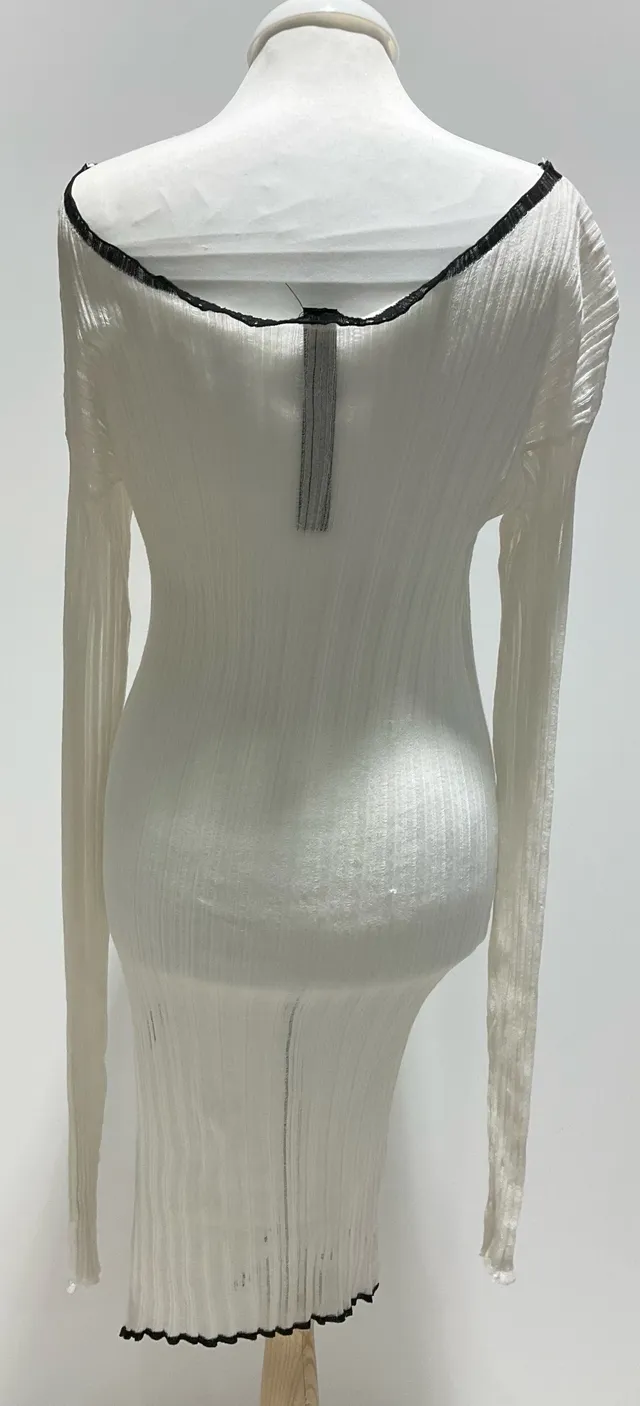 Symetria White Sequined Midi Dress